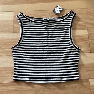 Kimchi Blue ribbed stripped crop top